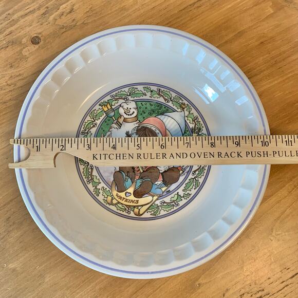 Watkins Country Kids Collectors Pie Plate SNOW MAGIC #6277 1989 Recipe Apple Pie - Picture 7 of 9